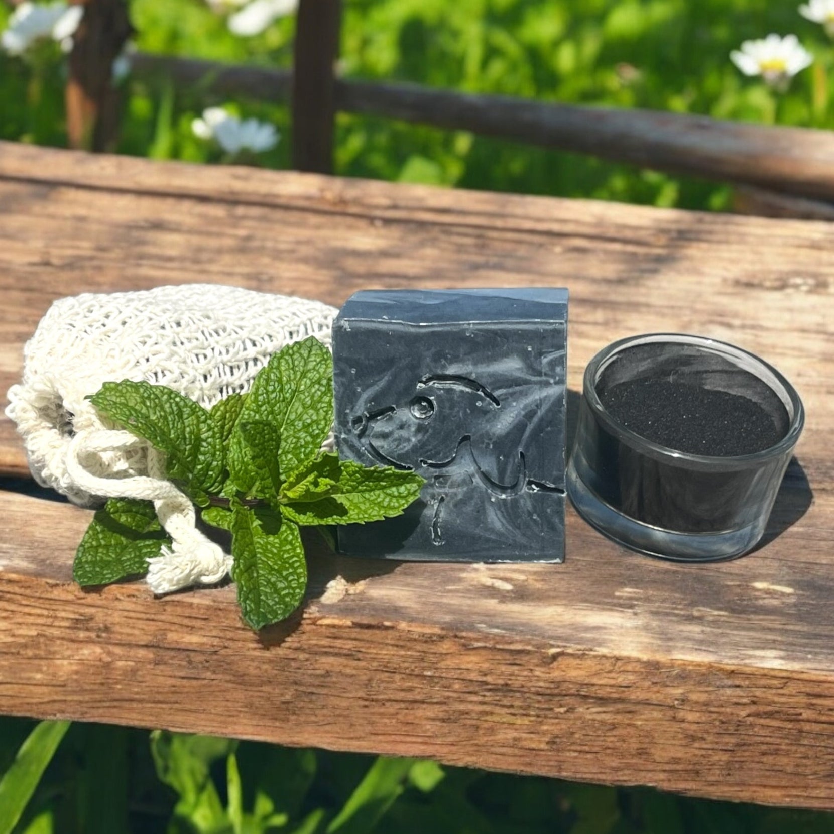 Curated visual reference: Visual Reference: Chunky Charcoal Soap Block